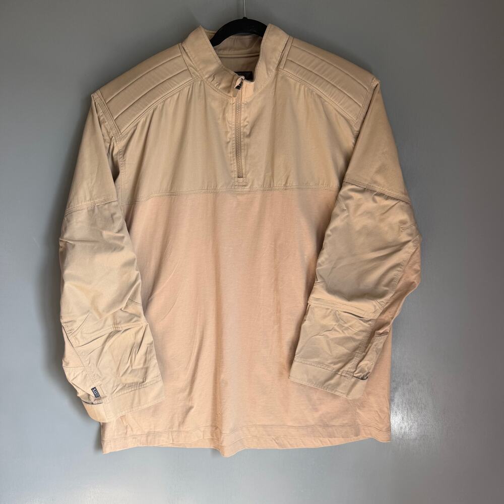 5.11 TACTICAL Men's 2XL Camel/Beige XPRT Rapid Shirt Padded Shoulder Utility Top